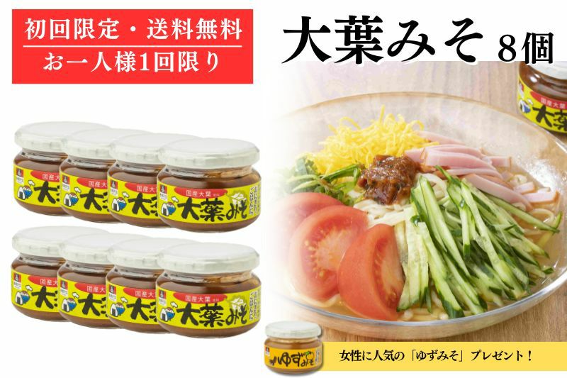 初回限定・送料無料】大葉みそ8個（ゆずみそプレゼント） | 会津天宝